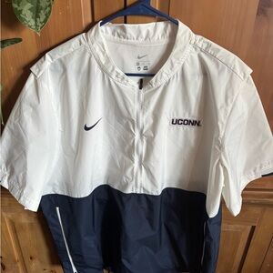 UCONN Athlete Nike White Mesh Windbreaker